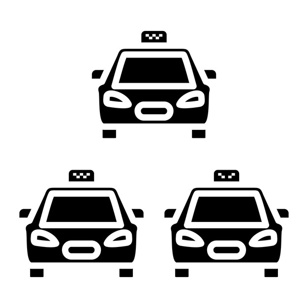 Parada de taxi Glifo Ilustración negra sólida