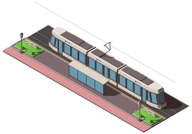 Parada de tranvía isométrica