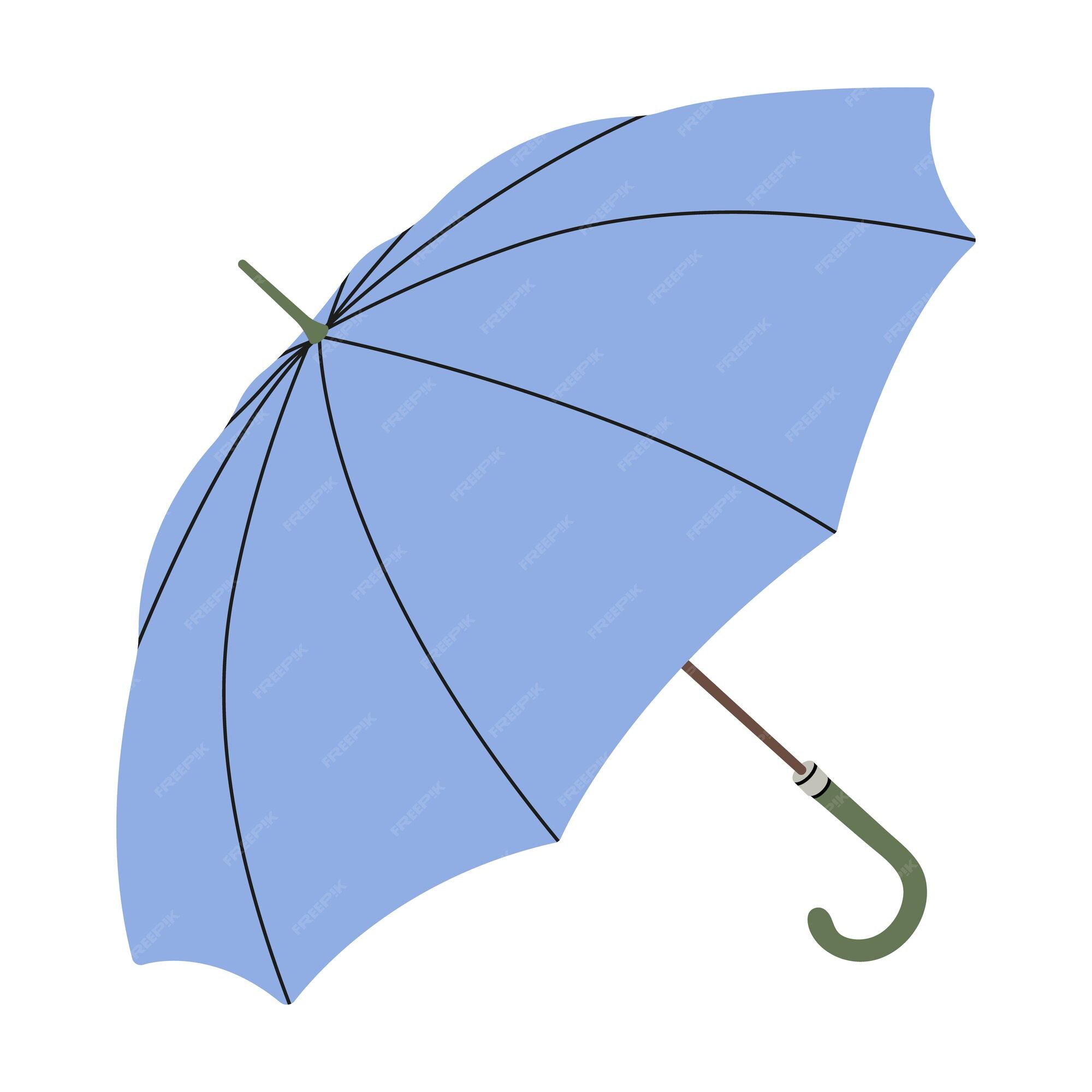 Paraguas al aire libre azul de dibujos animados vector plano. accesorio protección contra la lluvia, símbolo de moda aislado, temporada | Vector Premium Paraguas al aire libre azul de dibujos animados vector plano. accesorio protección contra la lluvia, símbolo de moda aislado, temporada | Vector Premium