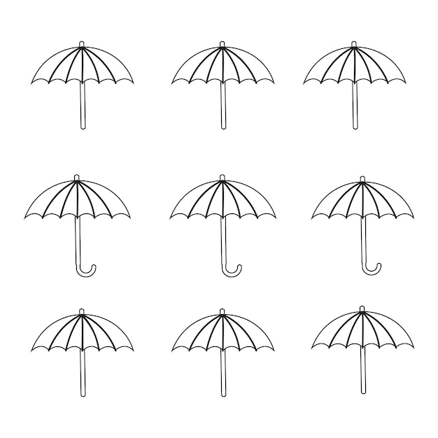 Paraguas conjunto de iconos simples Paraguas ilustración vectorial
