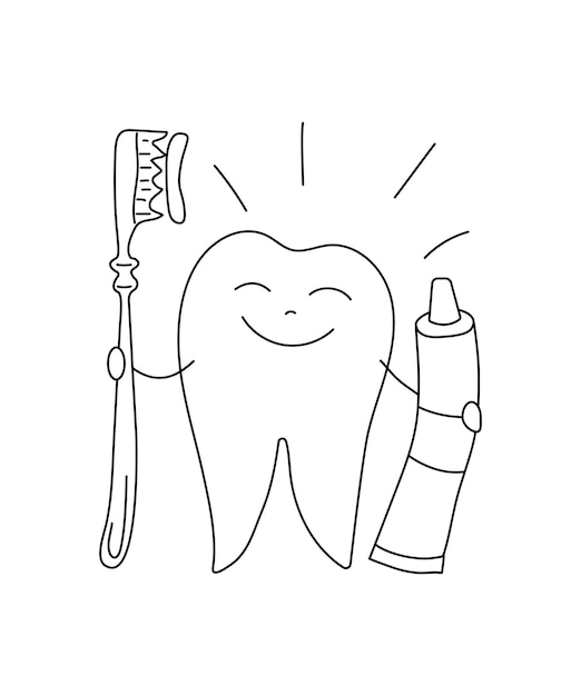 Vector paraguas de dientes sanos