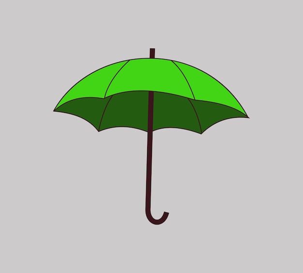paraguas y paraguas verdes icono vectorial aislado paraguas verde