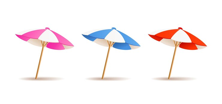 Vector paraguas de playa coloridas colecciones diseño aislado sobre fondo blanco eps 10 ilustración vectorial