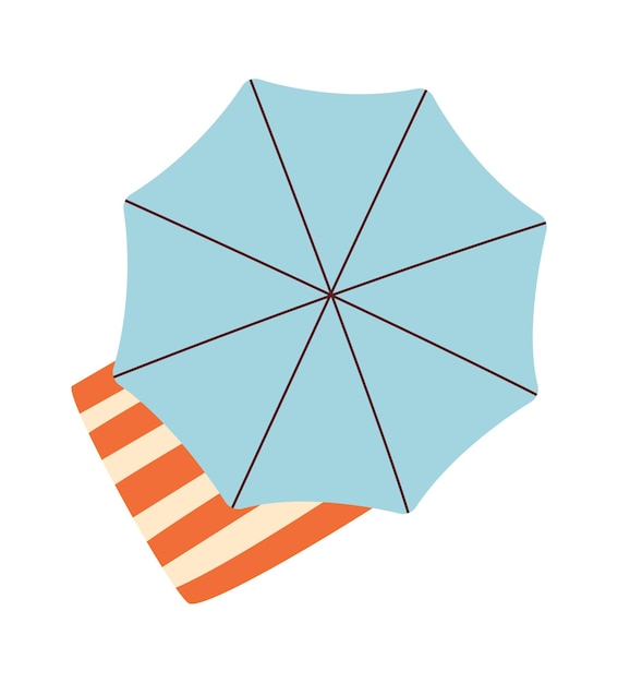 Vector paraguas con toallas en la playa