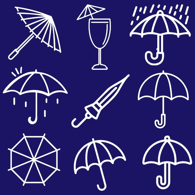 Paraguas en el vector del logotipo de la lluvia