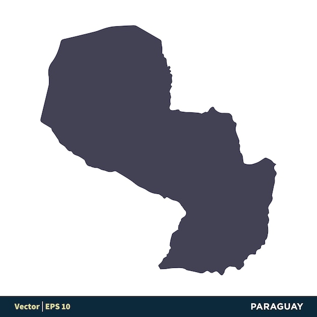 Paraguay Sudamérica Países Mapa Icono Vector Logo Plantilla Ilustración Diseño Vector EPS 10