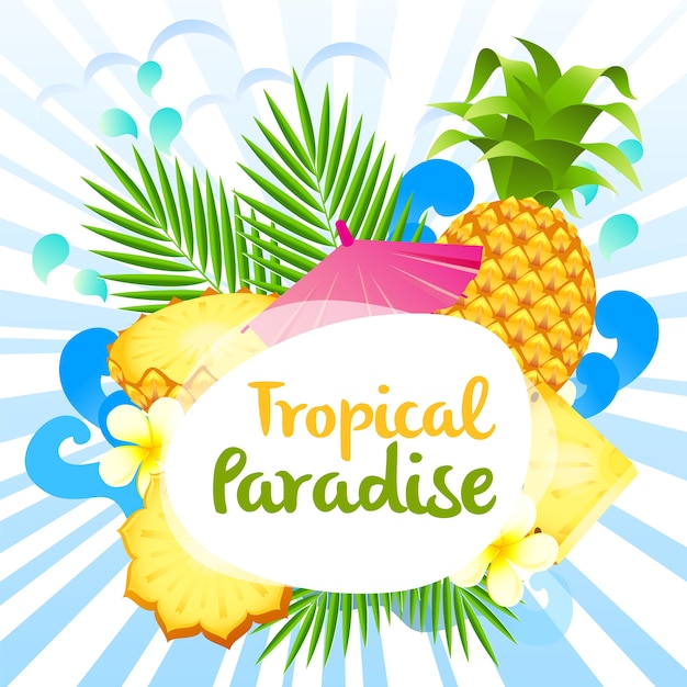 Paraíso tropical con piña