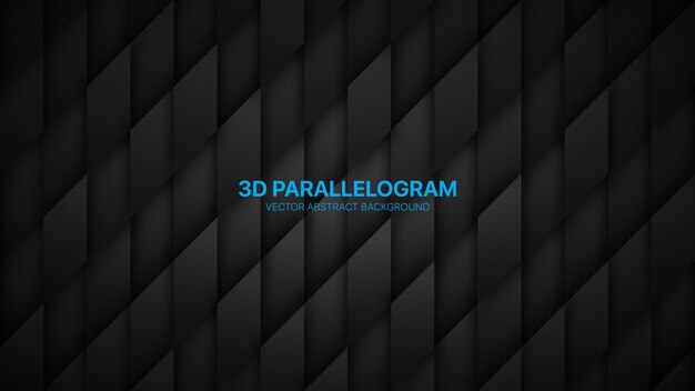 Paralelogramas 3D Conceptual Minimalista Fondo abstracto negro
