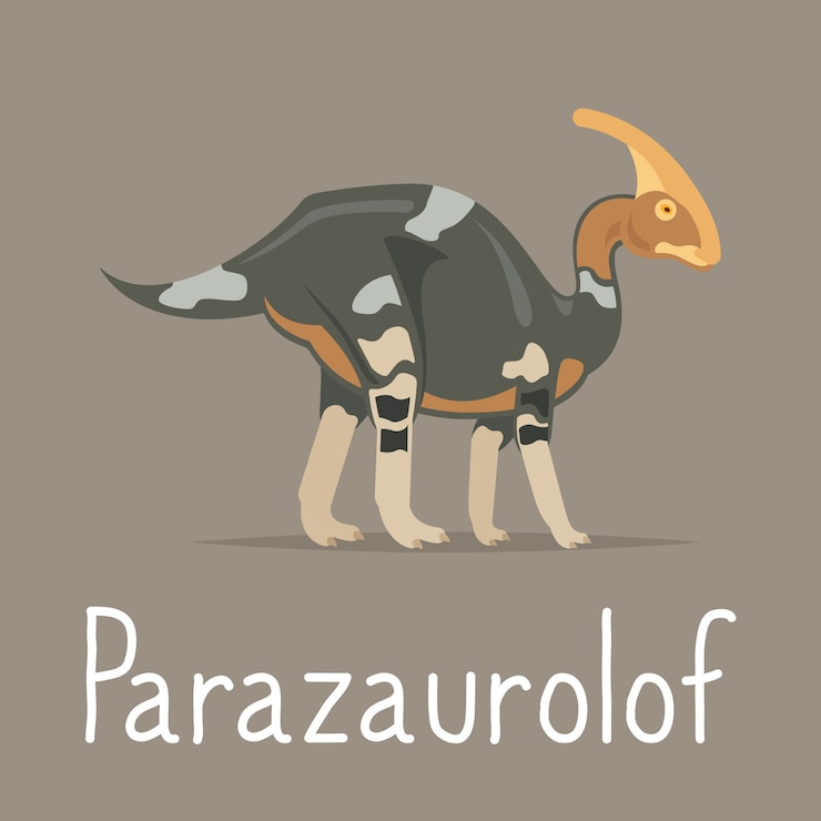 Vector parazaurolof dinosaurio tarjeta colorida