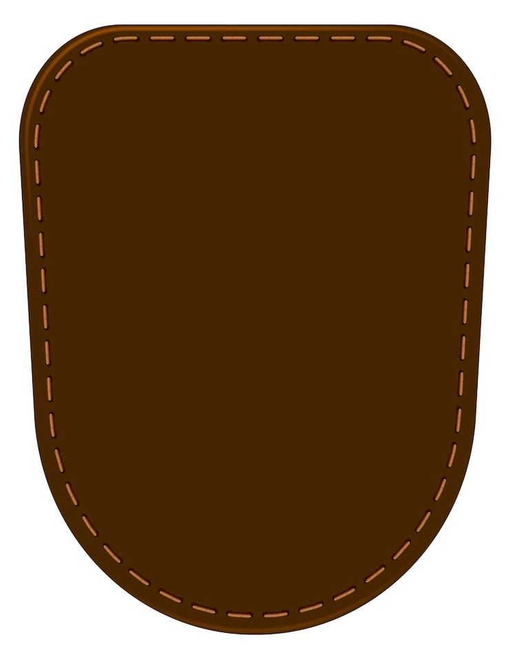 Vector parche de cuero con plantilla chevron de puntada realista