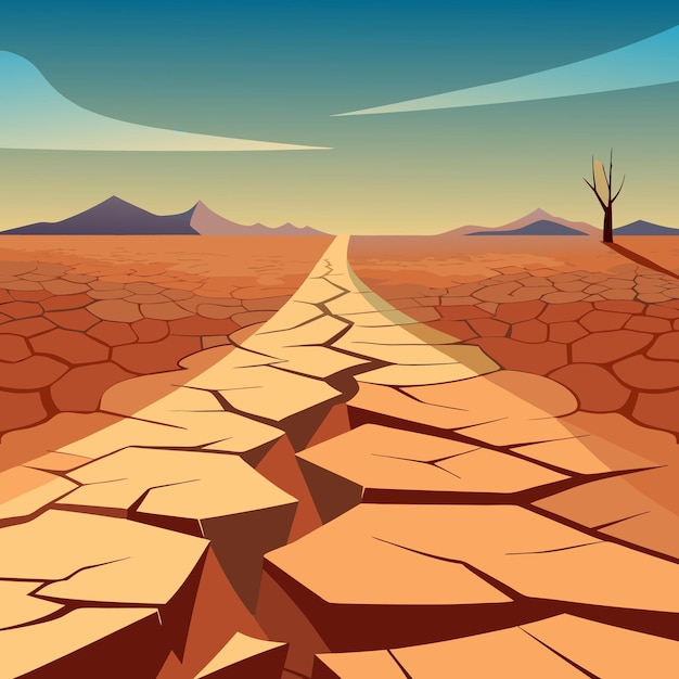 Parched Earth Arid Landscape and the Effects of Drought