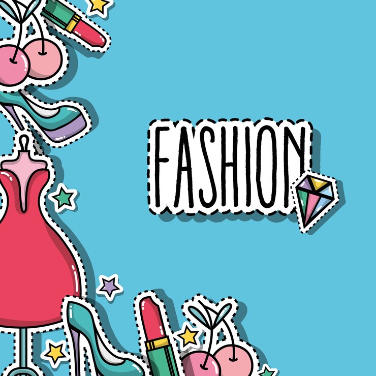 Vector parches de moda diseño de fondo de moda