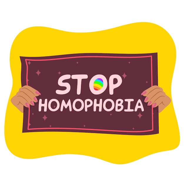 Vector pare el diseño del cartel del símbolo de la protesta de la homofobia