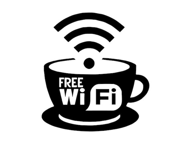 Vector pared de café de vector wifi gratis