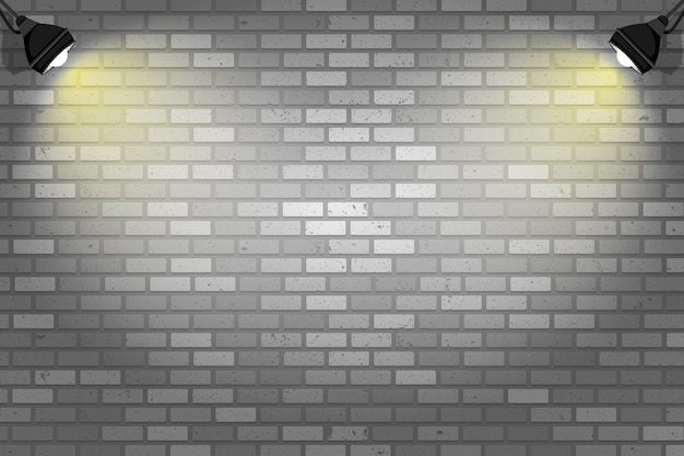 Pared de ladrillo con luces de fondo