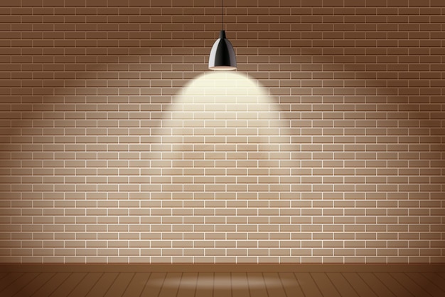 Pared de ladrillo con luces de fondo