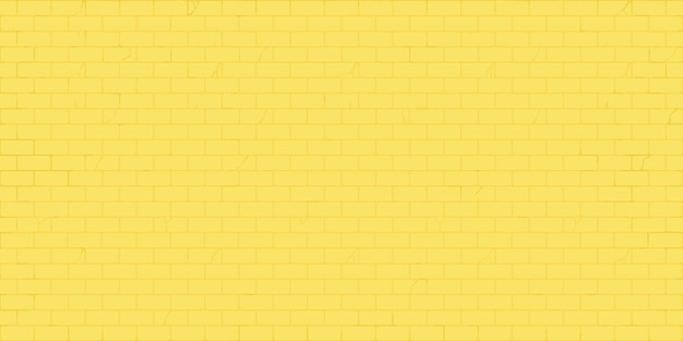Pared de ladrillo simple urbana plana de color amarillo Textura sin costuras Ilustración vectorial de fondo decorativo