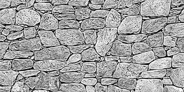 Pared de piedra de fondo blanco y negro