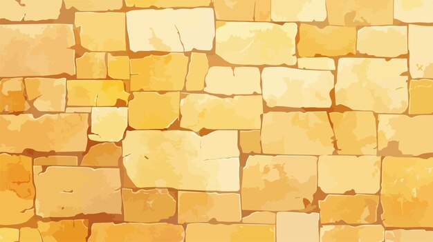 Pared de piedra con rayas amarillas Vector plano aislado