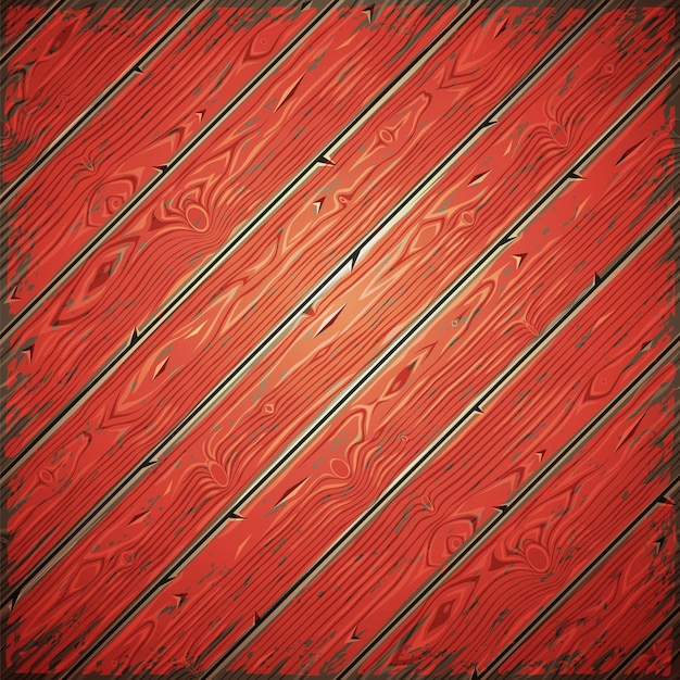 Vector pared pintada de madera vieja roja