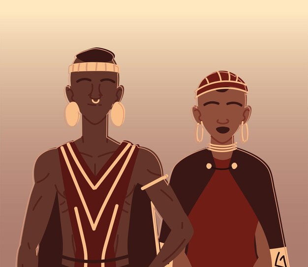 Pareja aborigen africana