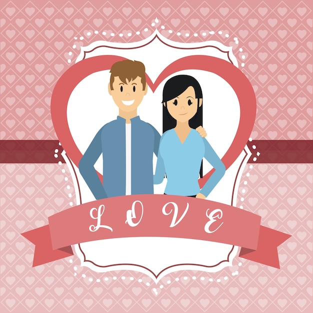 Vector pareja amor caricaturas