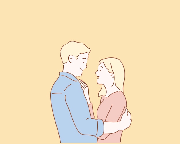 Pareja amorosa mirándose a los ojos