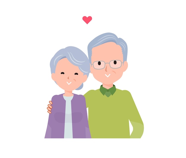Una pareja de ancianos de 70 y 80 años están saliendo.
