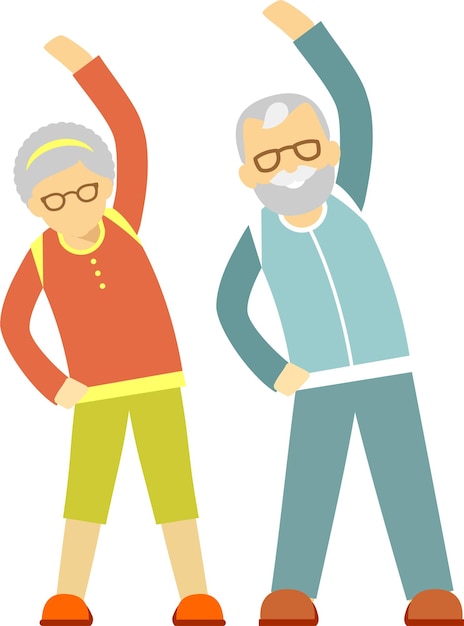 pareja de ancianos hombre y mujer haciendo ejercicios deportivos