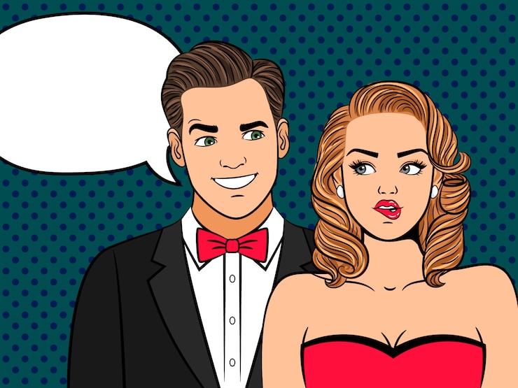Vector pareja de arte pop
