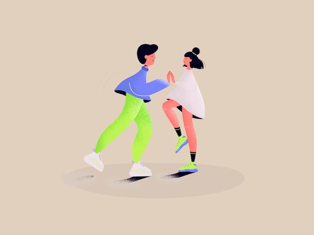 Pareja bailando juntos ilustración