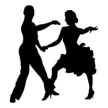 Pareja de bailarines silueta. baile de salón. ilustración de vector aislado sobre fondo blanco. | Vector Premium Pareja de bailarines silueta. baile de salón. ilustración de vector aislado sobre fondo blanco. | Vector Premium