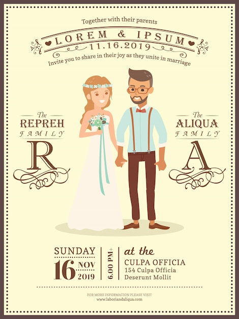 Vector pareja de boda