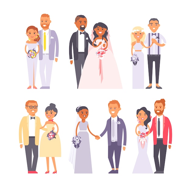 La pareja de bodas