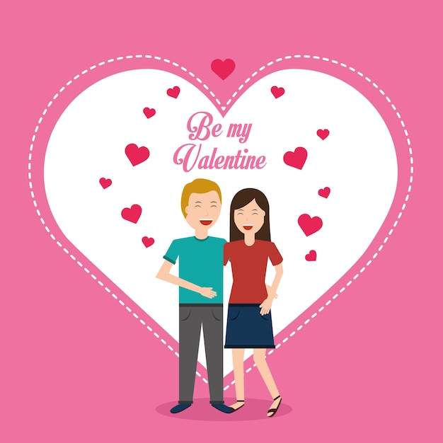 Pareja de día de San Valentín amor tarjeta de felicitación del corazón