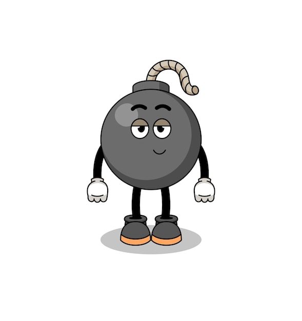 Pareja de dibujos animados de bomba con diseño de personaje de pose tímida