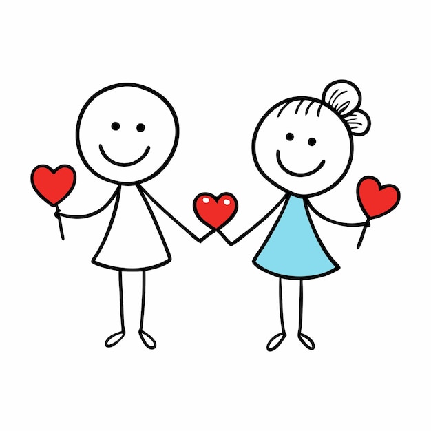 Una pareja de dibujos animados enamorada