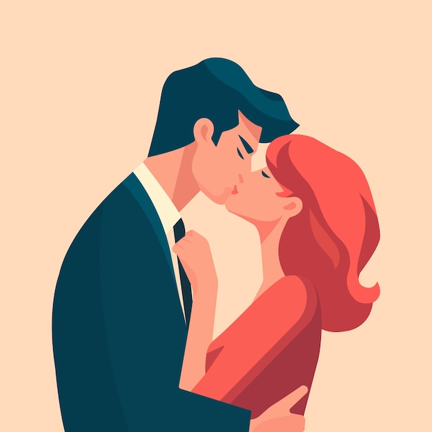 pareja enamorada ilustración plana