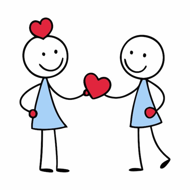 Una pareja encantadora compartiendo corazones