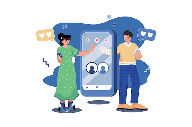 Una pareja encontró pareja a través de una aplicación de citas online