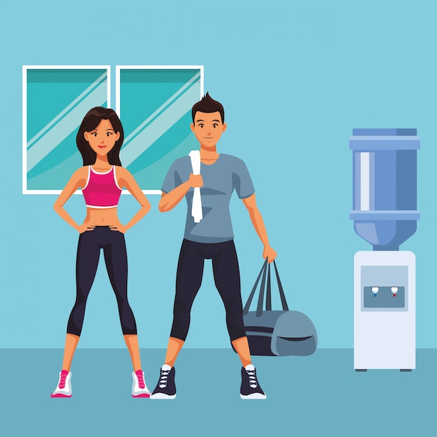 Pareja en forma haciendo ejercicio