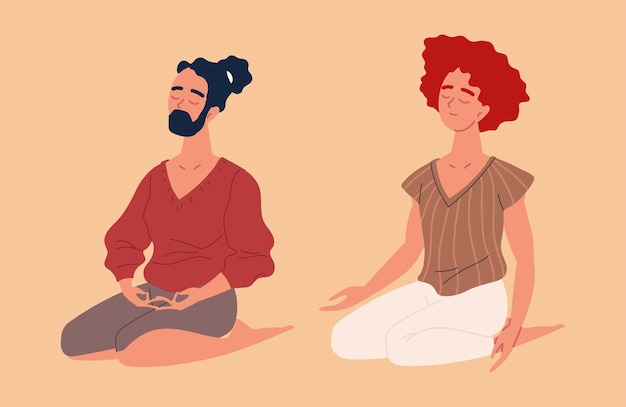 Pareja, hacer, meditación