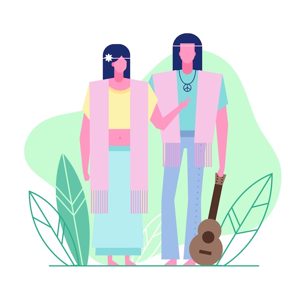 Pareja hippie