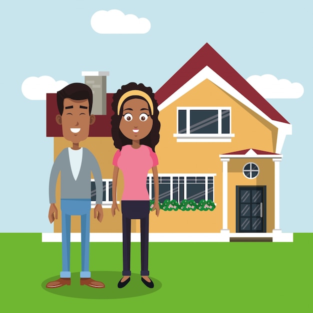 Pareja con imagen de casa