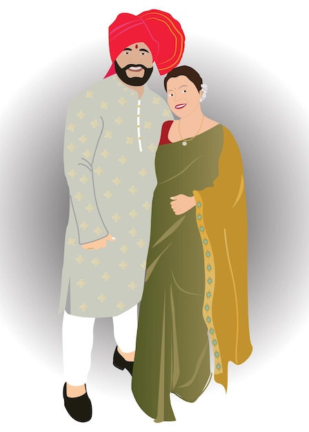 Vector una pareja india.