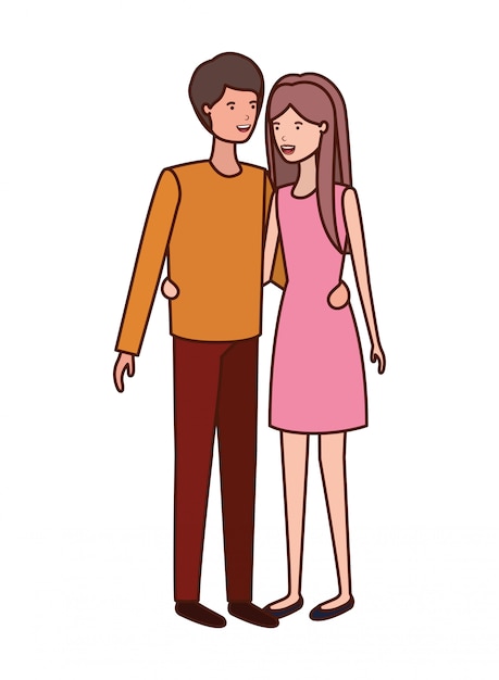 Pareja joven personaje de avatar