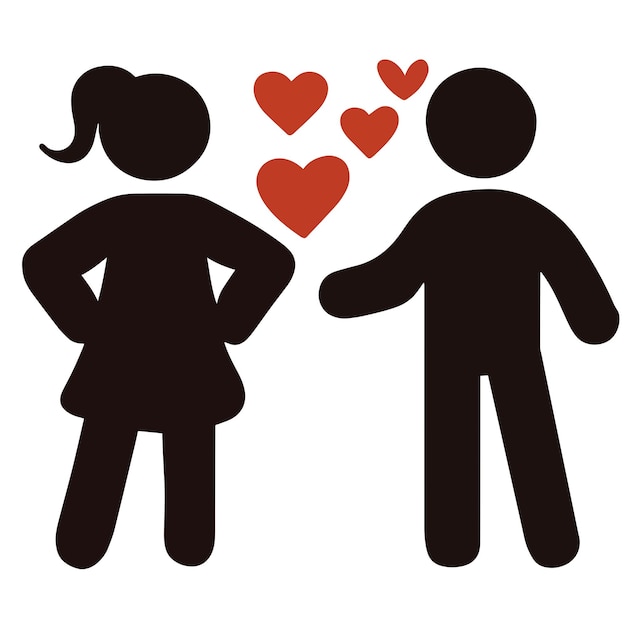 Una pareja linda llena de ilustraciones vectoriales de amor
