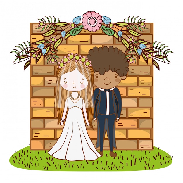 Pareja matrimonio linda caricatura