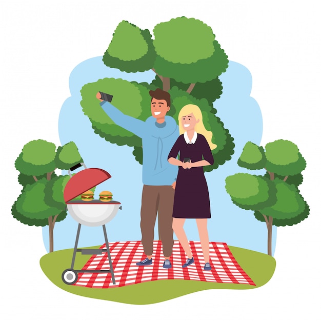 Pareja milenaria fecha selfie splash frame