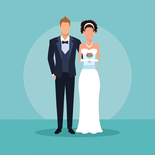 Pareja de novios abrazando